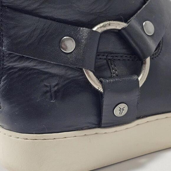 Frye Lena Harness Bootie Black Leather Back Zip Women's Size US 9 M - Picture 9 of 12